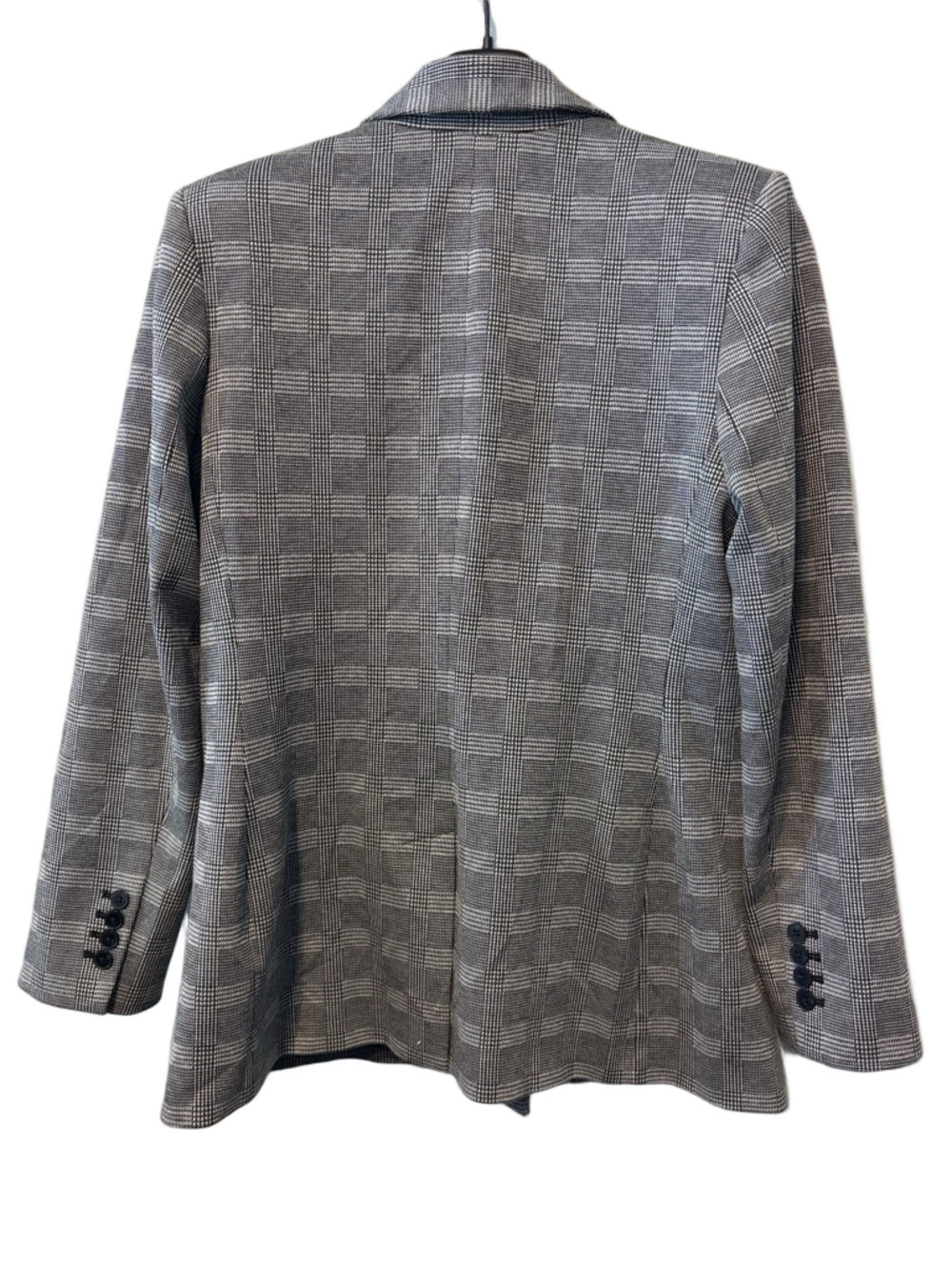 Express Black White Glen Plaid Double Breasted Blazer Size L - Picture 3 of 4